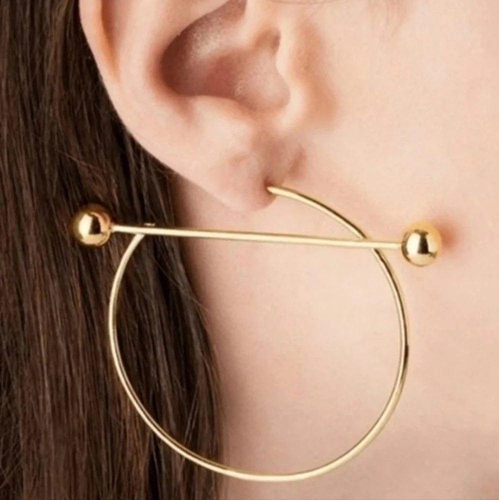 BOSTON PROPER VINTAGE BOHO UNIQUE LARGE HOOPS - Picture 2 of 3